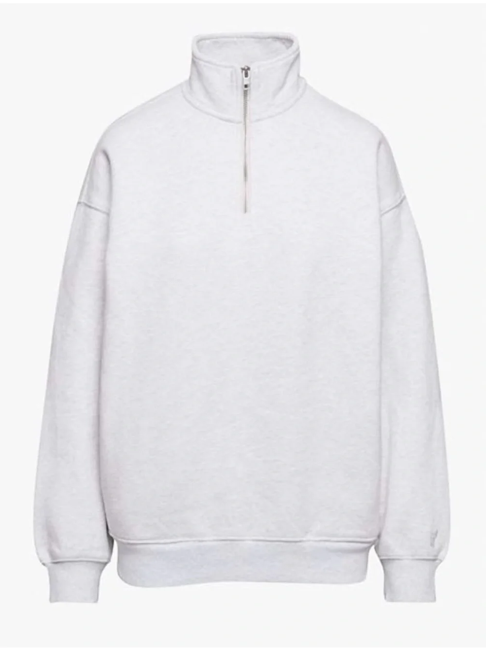 TNA cozy fleece mega 1/4 quarter zip in heather cloud white